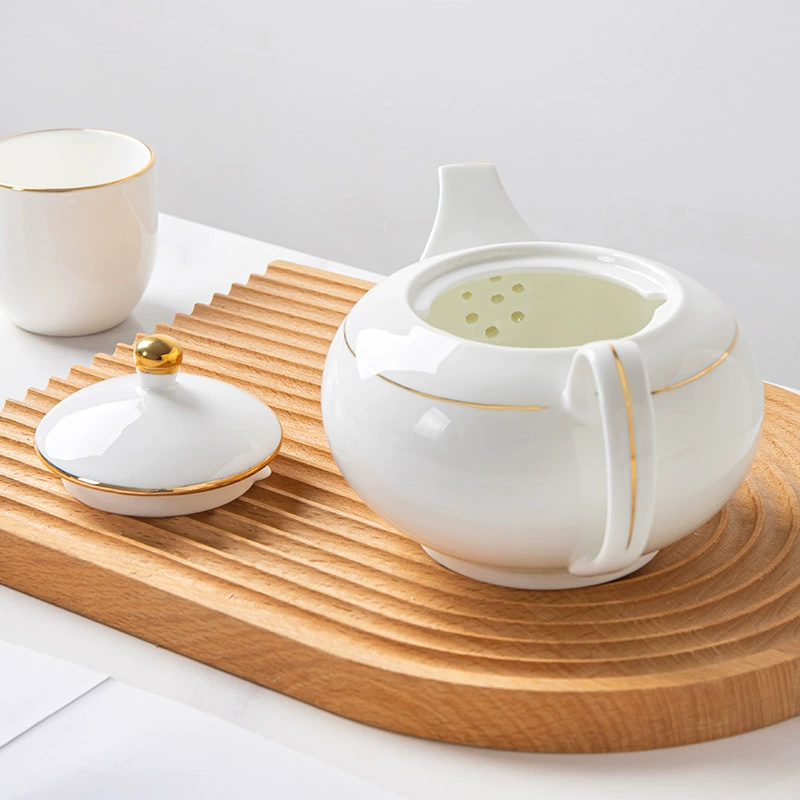 Modern ceramic white teapot for living room