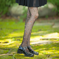 Senna's new female lolita floral stockings pantyhose lolita lolita bottoming socks sweet girl