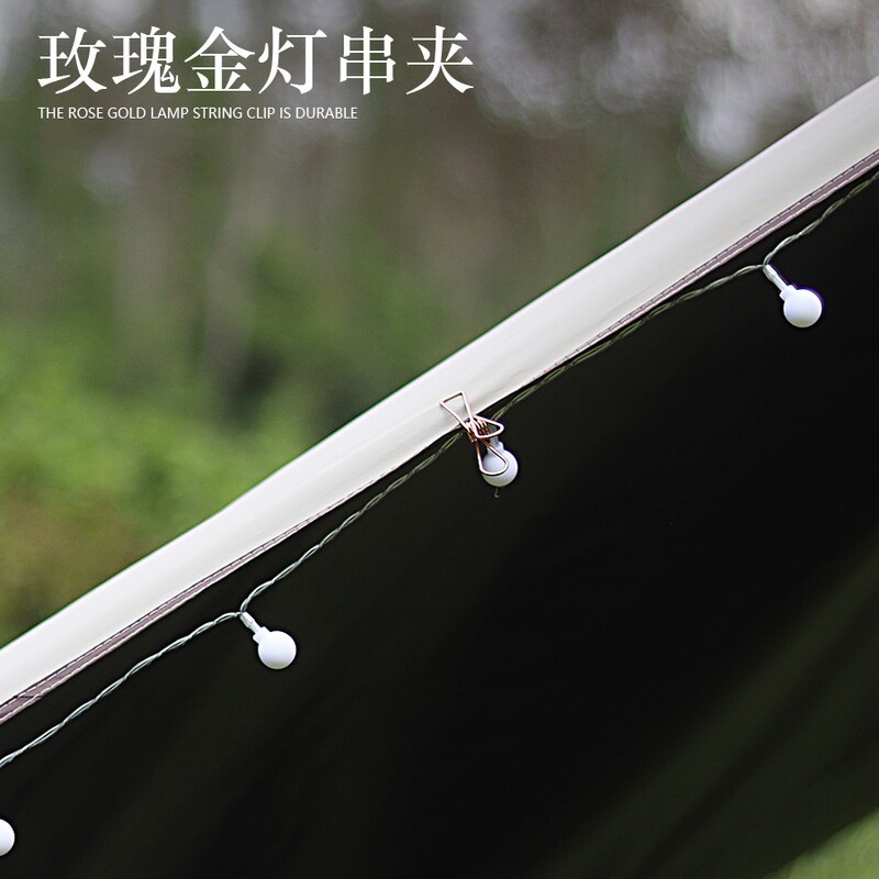 Atmosphere Light String Clip Camping Style Canopy Light Clip Fixed Clip Wind Rope Clip Windproof Cord Clip Stainless Steel Clip Multi-Purpose Clip