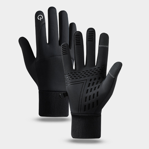 Amazon sports touch screen gloves for men in winter plus velvet cotton waterproof outdoor anti-slip sports cycling anti-slip windproof