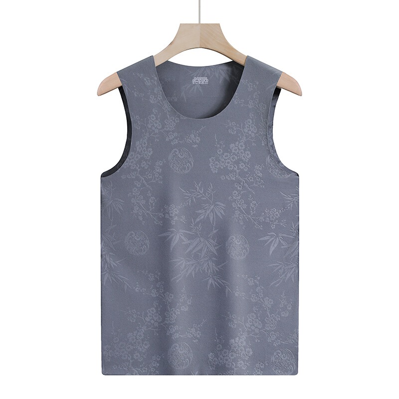 Men's double-sided fleece thermal vest, round neck, seamless, suitable for autumn and winter, designed for layering, providing warmth and a slim fit