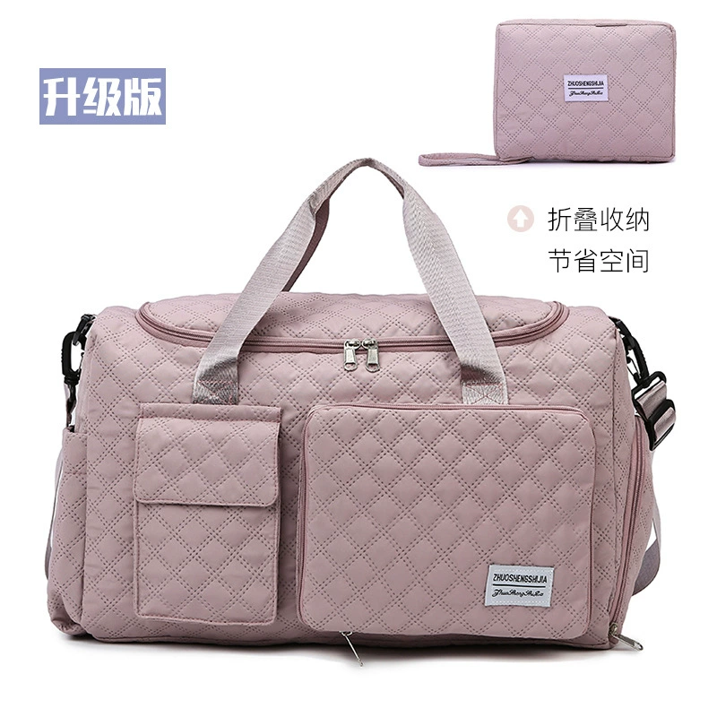 Рельефная модная сумка для фитнеса с ромбом большая емкость склад обуви Влажная и сухая разделительная сумка для йоги дорожная сумка через плечо Складная