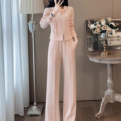 盐系穿搭休闲运动连帽卫衣套装女秋新款洋气减龄显瘦阔腿裤两件套
