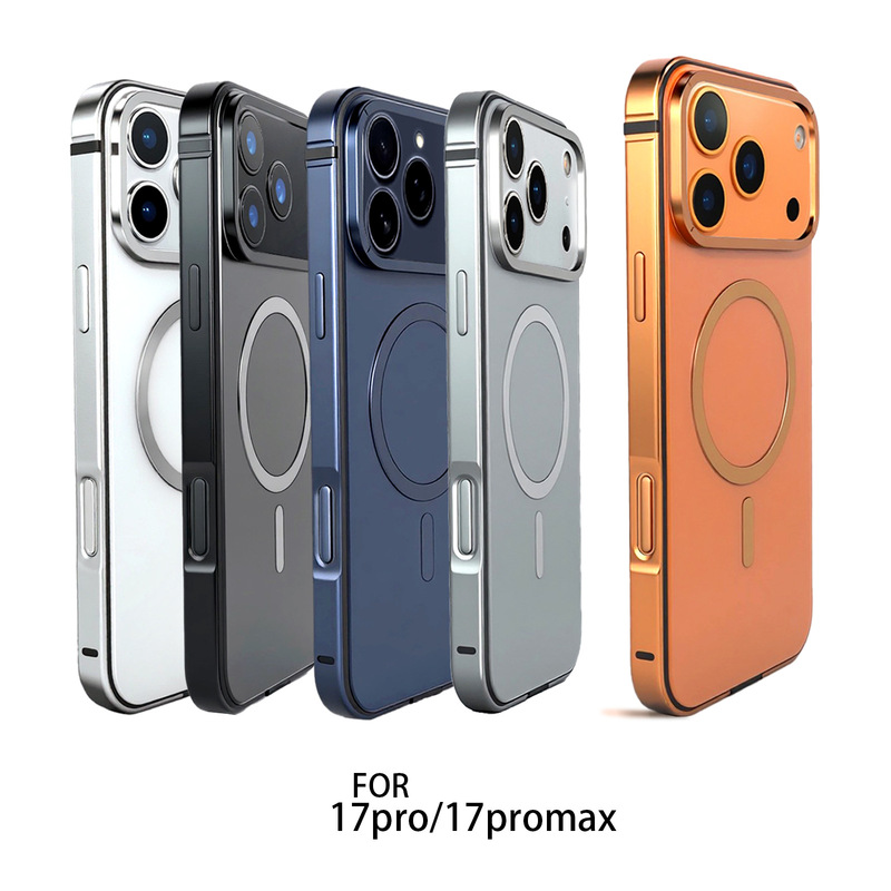 爆款眼舰肤感磁吸环保护套适用iphone17 Pro手机壳17promax金属壳|undefined