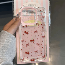 爱心樱桃适用苹果17promax手机壳iPhone16Pro新款15软壳14/13磁吸