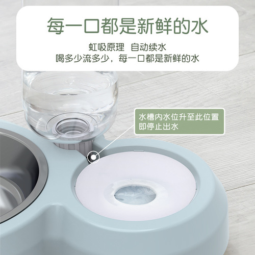 Dog and Cat Bowl Set, Automatic Water Feeder, Non-Slip Pet Bowl, Pet Supplies