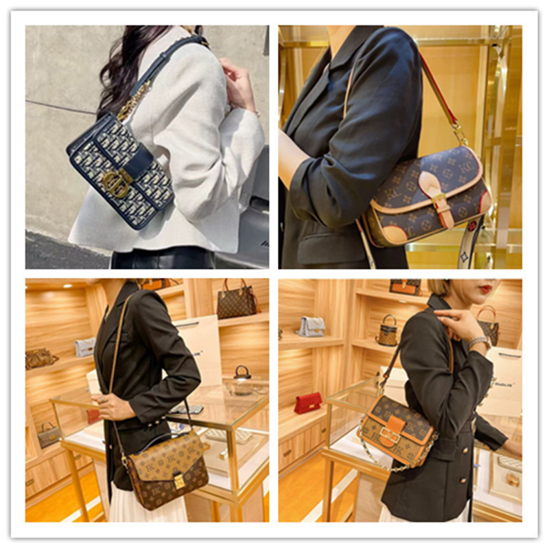 Direct Supply Cross-Border m Lv Women's Bags Montaigne Bag Messenger Bag Croissant Bag Underarm Bag Mahjong Bag Baguette Bag Chain Bag