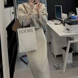 一整套穿搭小香风套装裙两件套女装御姐感韩剧全套毛呢两件套