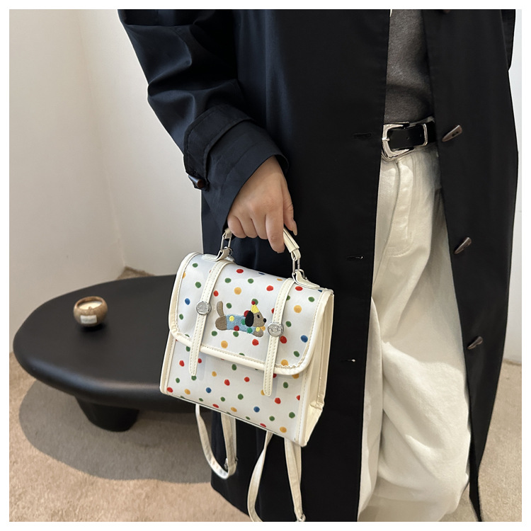 Cute cartoon Dachshund backpack for women 2024 new multi-functional bag, fashionable commuting single-shoulder crossbody small square bag undefined