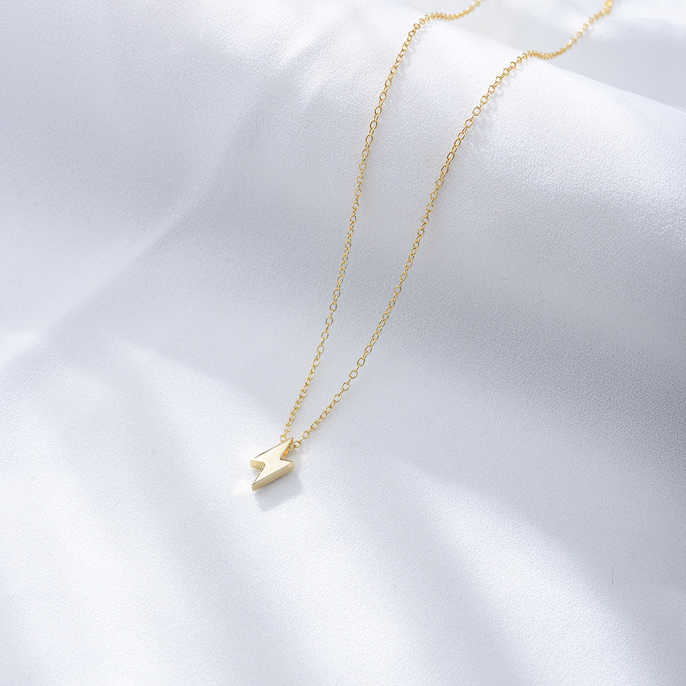 Daily Occasion 925 Sterling Silver Material Lightning Pattern 925 Sterling Silver Plating Lightning Necklace