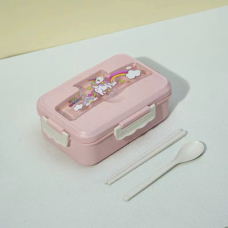 Ланчбокс для студентов Bento, 3 отделения, микроволновый ПП с прибором (ложка/вилка/палочки)