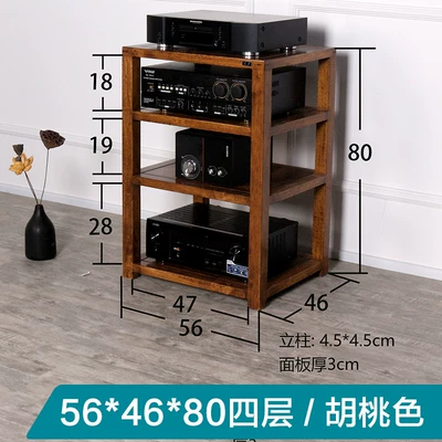 Electric car big tripod: Audio Cabinet Three or - oak-four-layers-walnut-color
