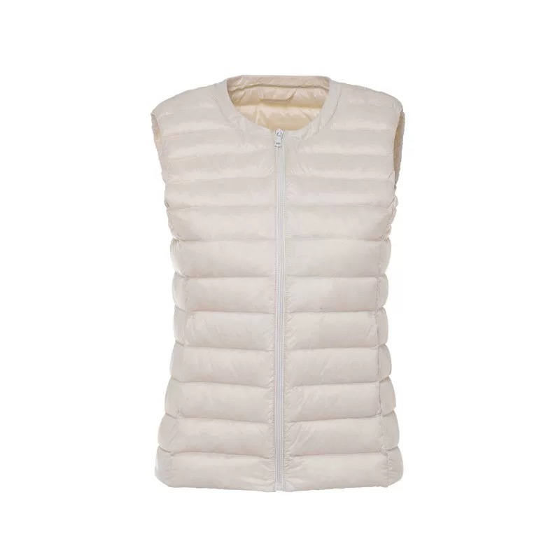 圆领拉链马甲2402