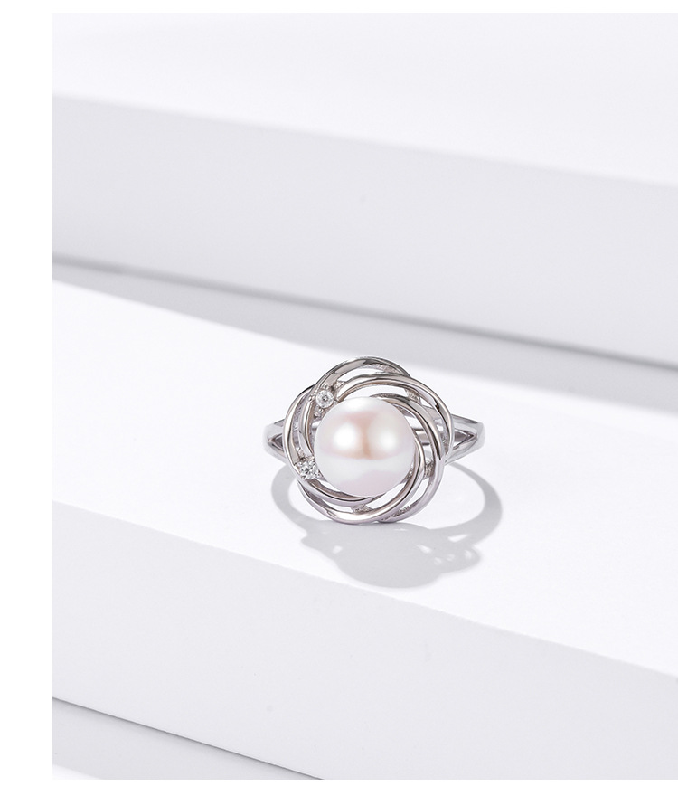 Fashion Flower Sterling Silver Open Ring Inlay Zircon 925 Silver Rings