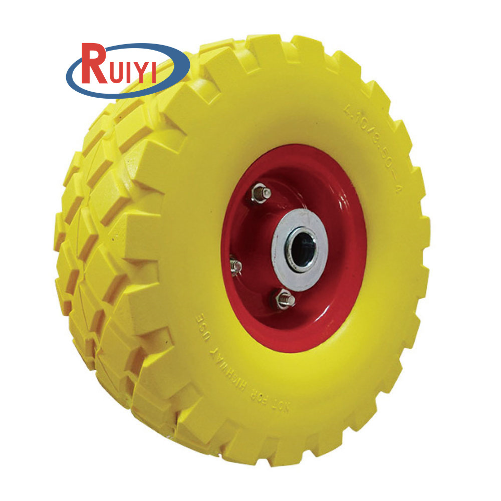 厂家现货批发300-4pu聚氨酯发泡轮 橡胶实心充气轮 手推车PU轮