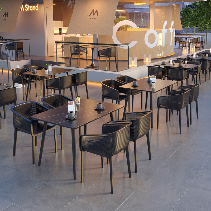 Outdoor Table and Chair Set for Leisure Use in Milk Tea Shops, Coffee Shops, Bars, and Garden Settings