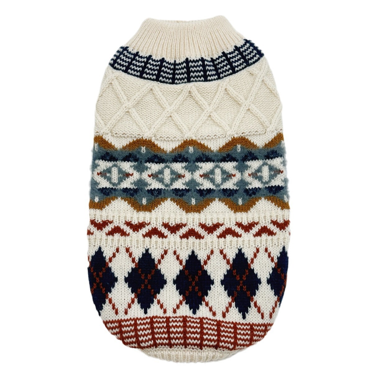 Herfst en winter truien voor huisdieren hondenkleding kleine honden en katten Fair Isle ruitpatroon retro Britse stijl