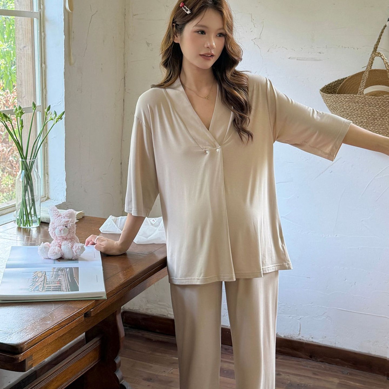 【In Stock 88289 Youkesi】Maternity Wear Spring/Summer Nursing Pajamas for Postpartum Women, Summer Maternity Sleepwear for Expectant Mothers 【In Stock 88289 Youkesi】Maternity Wear Spring/Summer Nursing Pajamas for Postpartum Women, Summer Maternity Sleepwear for Expectant Mothers