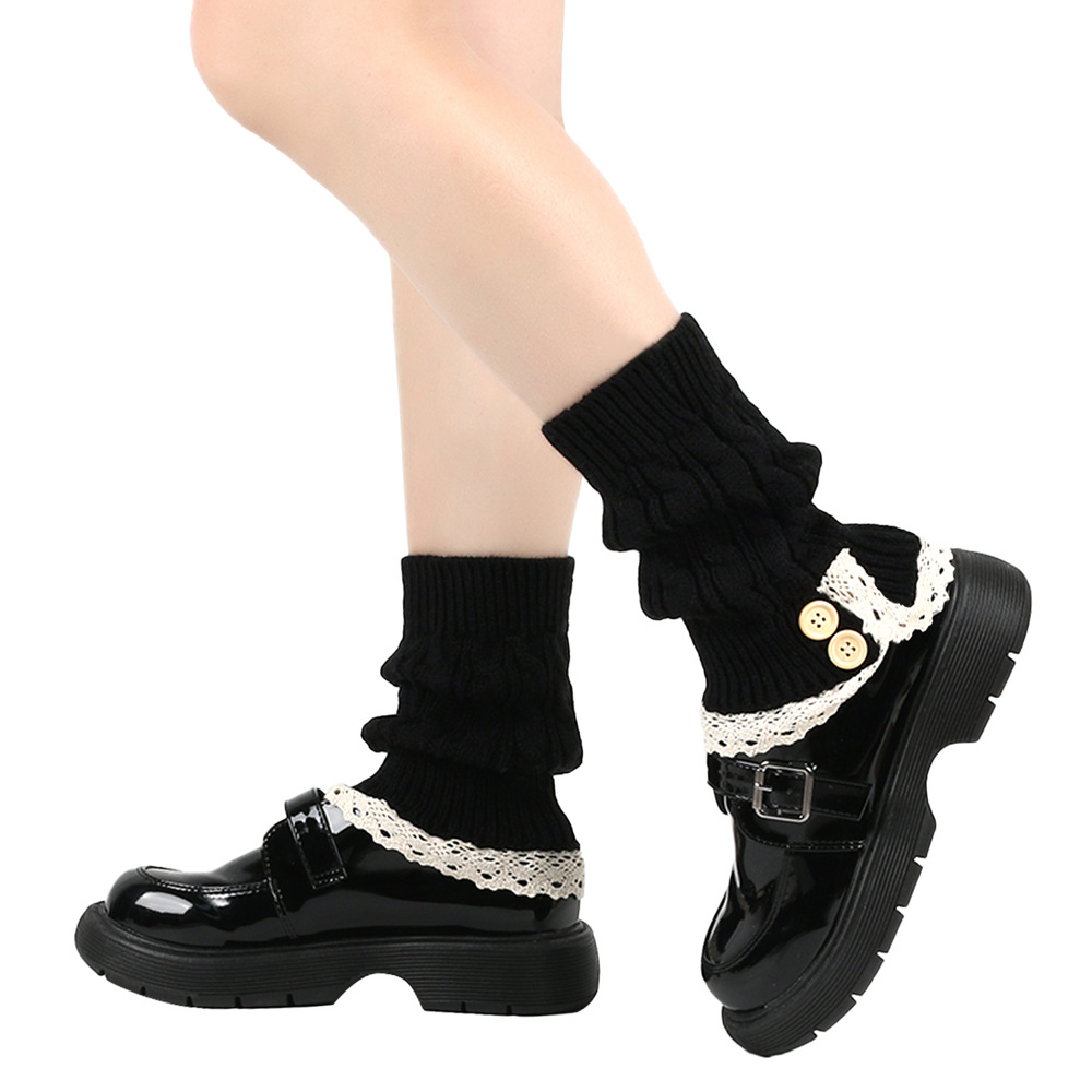 80g Weight sock cover Classification sock cover Lingerie Type Polyacrylonitrile Fiber Fabric Type A Pair Quantity Daily Occasion Warm, Breathable Function Color Block, Lace Pattern Winter, Spring, Autumn Season Women's Gender Jacquard Design Casual, Sweet Style Japanese Loose Button Foot Sock Lace Short Booties New Knitted Fashion Short Boots Sets Wool Leg Warmers 19