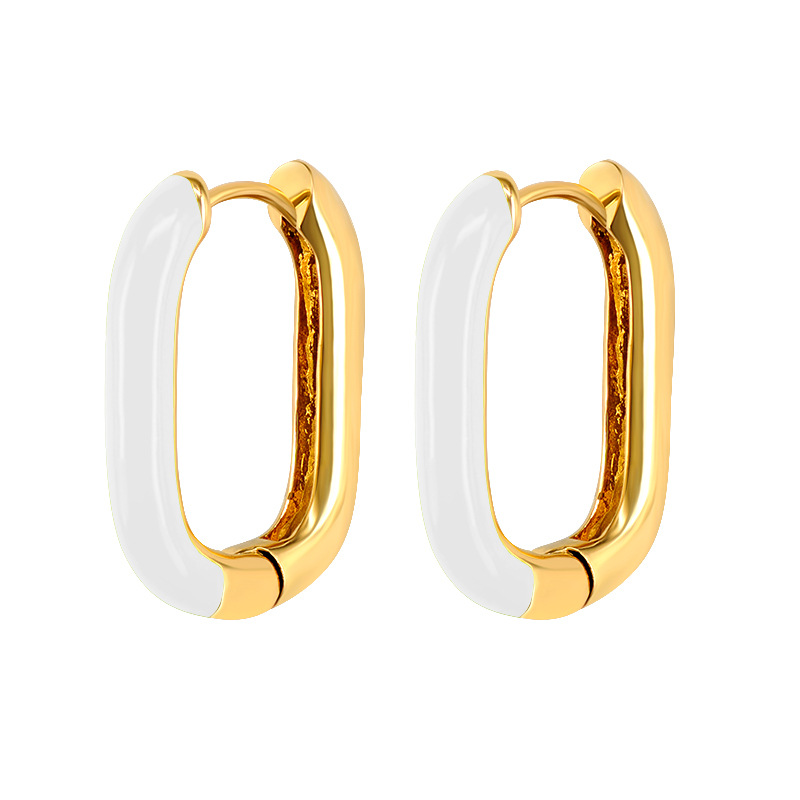 fashion star heart oil dripping ear buckle copper earrings