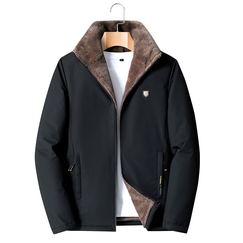 High end lamb wool men's cotton jacket with thick velvet, dad's winter cl, warm jacket, middle-aged and elderly_voghion.com