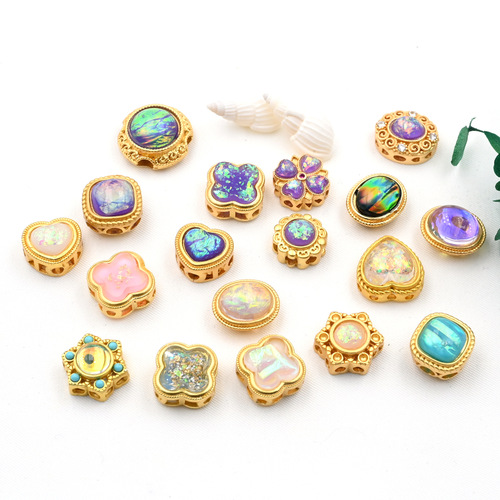 Ancient gold beads sand gold loose beads transfer beads diy bracelet accessories inlaid spacer accessories bead material wholesale
