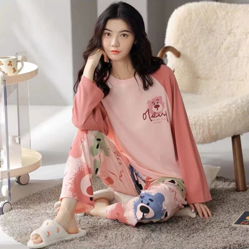 Pajamas 2023 New Spring and Autumn Long Sleeve Spring and Autumn Women's Outwear Loosen Large Size Cute Cover