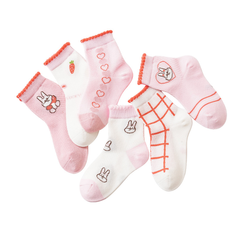 Calcetines para Niños, Verano 2025, Nuevos, Ultrafinos, de Malla, Estilo Escolar, con Rayas y Letras, para Niños y Niñas, Medias de Tubo Medio para Bebés