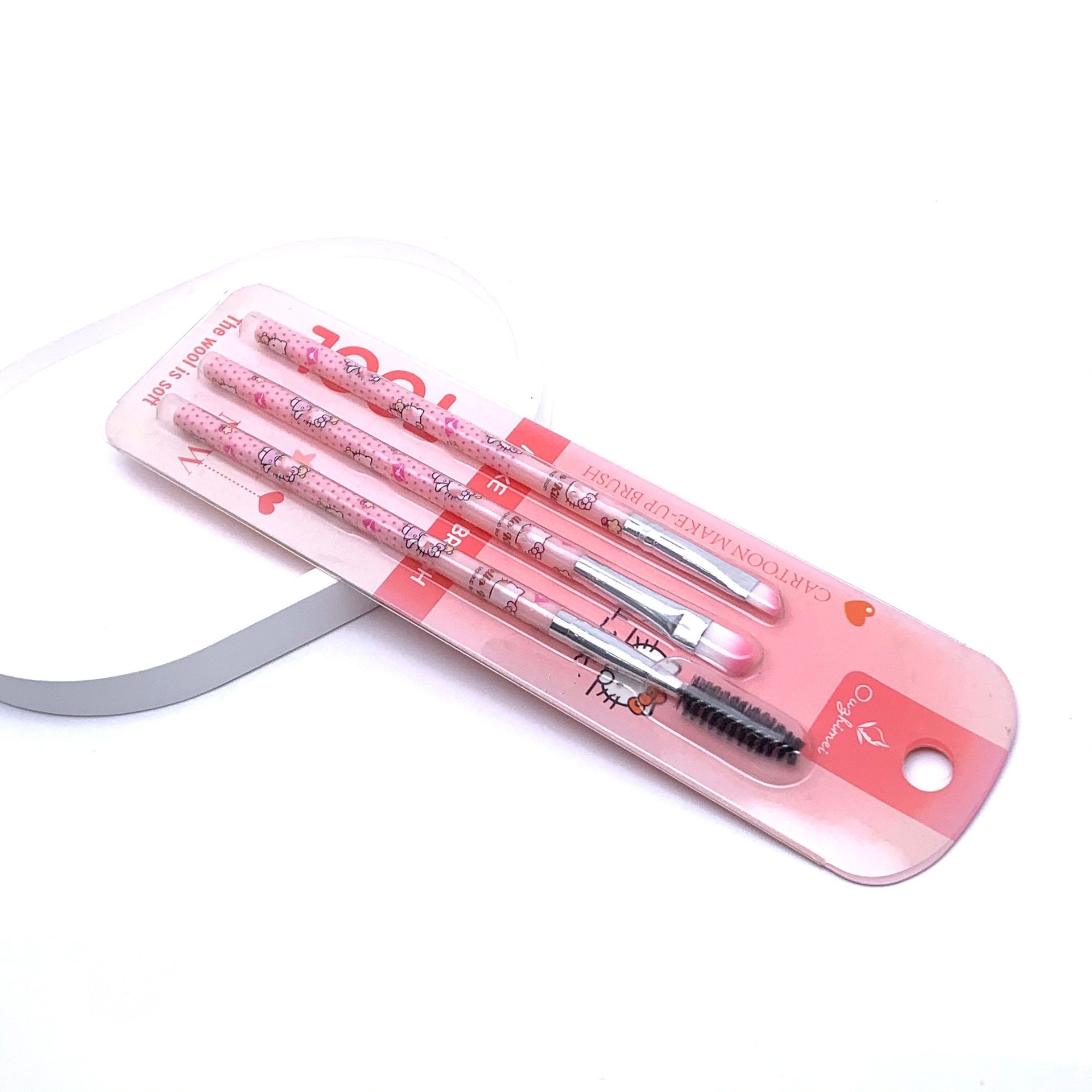 Herramientas de maquillaje de comercio exterior transfronterizo 3 piezas set de cepillo de maquillaje set de cepillo de sombra de ojos para principiantes cepillo de cejas inclinadas pestañas en espiral