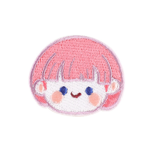 Computer embroidered logo cartoon cute girl avatar badge stickers clothing accessories diy self-adhesive embroidery cloth stickers