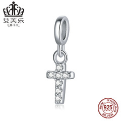 艾芙樂原創十字架s925純銀吊墜手鍊簡約時尚鋯石墜子配飾廠家直銷