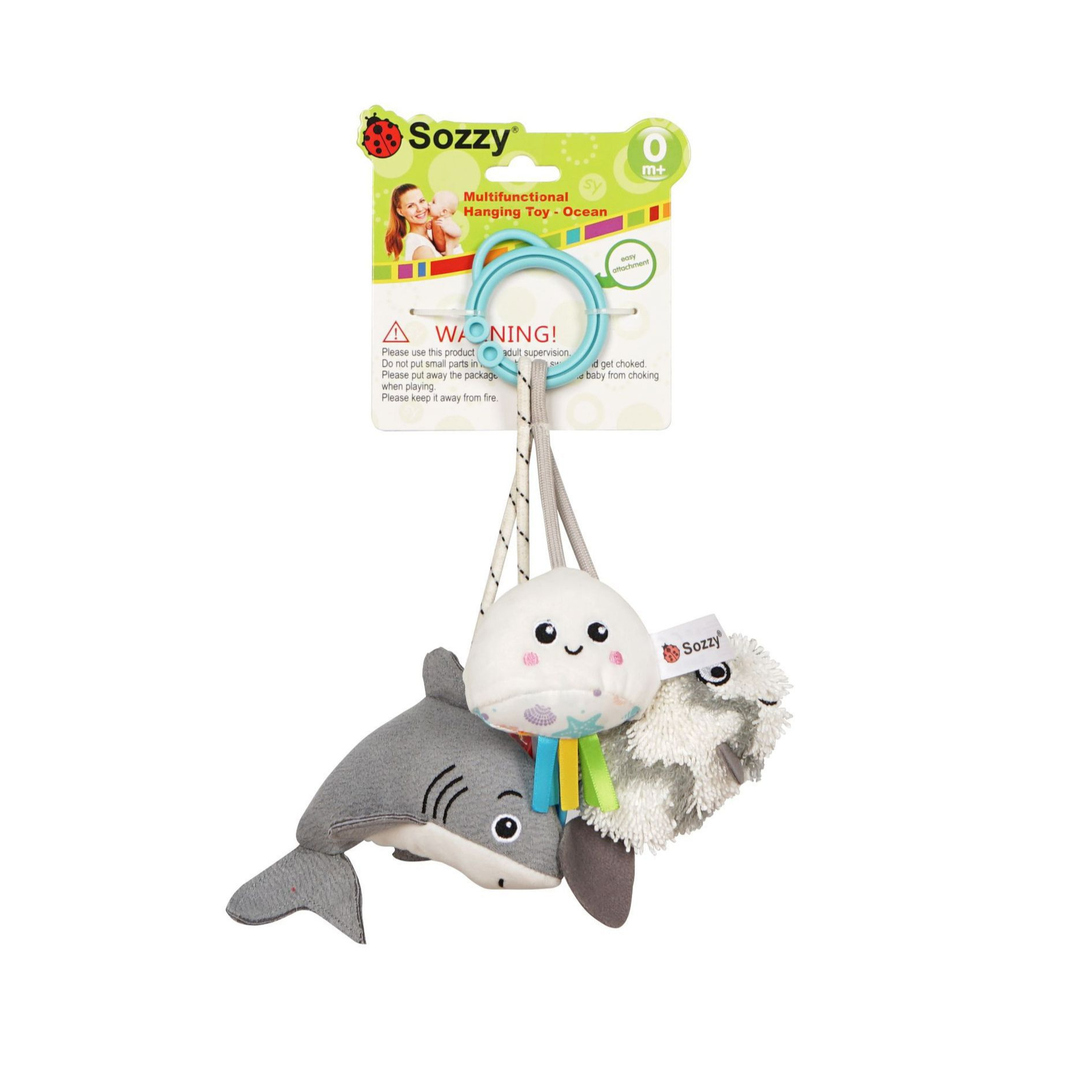 SOZZY Colgante de frutas con sonido de pájaros, mordedor, juguete colgante para cochecito, móvil para cuna, sonajero colgante para cama, colgante de espejo de seguridad