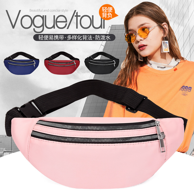 Entrega de una sola pieza Nuevos Deportes corriendo bolso de la cintura de las mujeres simple de moda de color sólido bolso de hombro de las mujeres del logotipo impreso crossbody bolsa de pecho