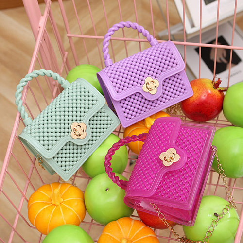 Jelly Bags PVC New Model Hollow Jelly Bag Mini Small Bag Chain Crossbody Bag Women's Small Square Bag Handbag