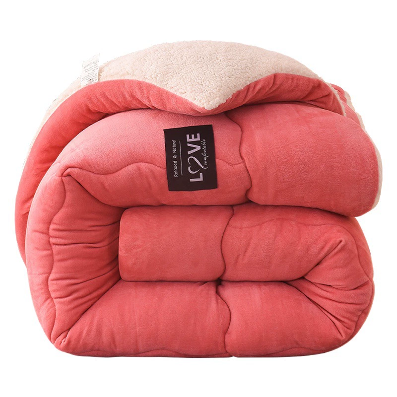 Зимнее одеяло из овечьей шерсти, толстое зимнее одеяло, двустороннее флисовое одеяло из молочного вельвета и хлопка, утолщенное теплое постельное белье.