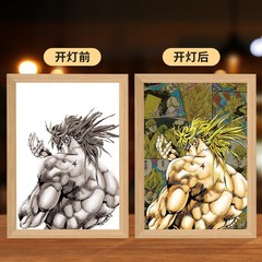 JOJOアニメの照明画の創意二次元のベッドの頭の小さい夜の明かりの木製の額縁の置物の置物の贈り物の発光画