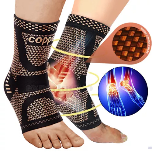 銅離子護踝銅纖維針織尼龍綁帶護具運動健身跑步加壓透氣護腳踝