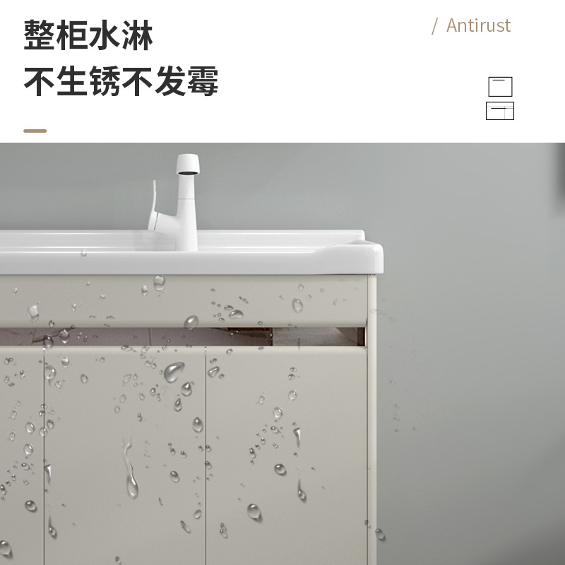 304 armario de acero inoxidable lavabo balcón lavabo de cerámica lavabo de mesa lavabo de piso integrado lavabo con placa de fricción