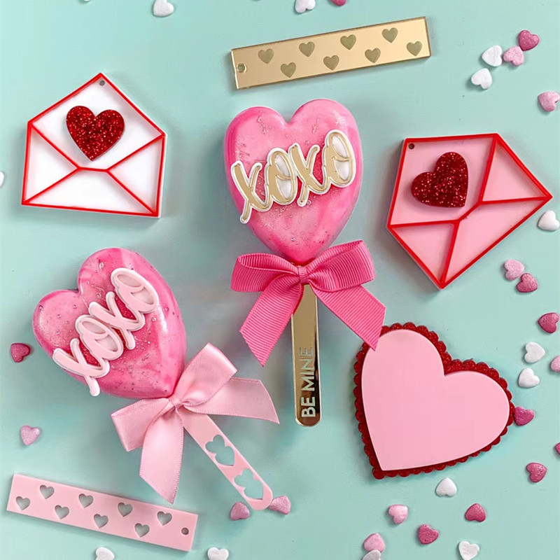 Valentine's Day Letter Heart Shape Arylic Date Cake Decorating Supplies 1 Piece display picture 1