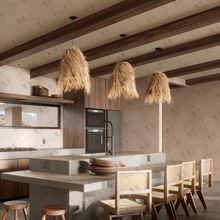 吧台侘寂风东南亚床头灯草帽灯吊灯民宿日式中式禅意餐厅茶室藤编