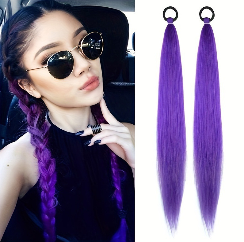 Factory Girl Rubber Band Ponytail Wig Hair Extensions Braids Boxing Braids Colorful Elastic Rope Braids Children Ponytail Wig