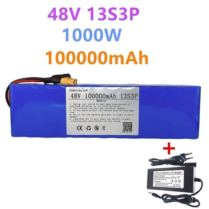 48V Lithium Battery 13S3P 100Ah 18650 Lithium Ion Battery Pack Electric Skateboard
