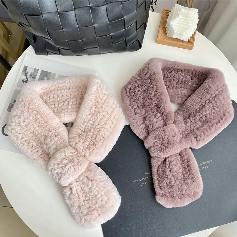 Rex Kaninchenfell Schal Für Damen Warm Winter Mode Accessoire_voghion.com