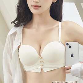 乳胶2316#时尚百搭裸感手掌杯内衣32-38中厚AB杯亲肤无痕美胸文胸
