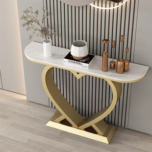 Simple Entrance Rack Viewing Platform Modern Entrance Cabinet Entrance Table Light Luxury Slate Entrance Table Semi-Circular End Viewing Table