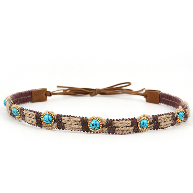 YP-22 땋은 대마줄 금속 청록색