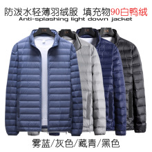 羽绒服男2020新款保暖白鸭绒立领轻薄羽绒服中青年加大码外套批发