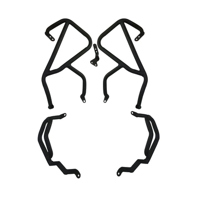 Motorcycle bumper: rear rack side covers, main stand