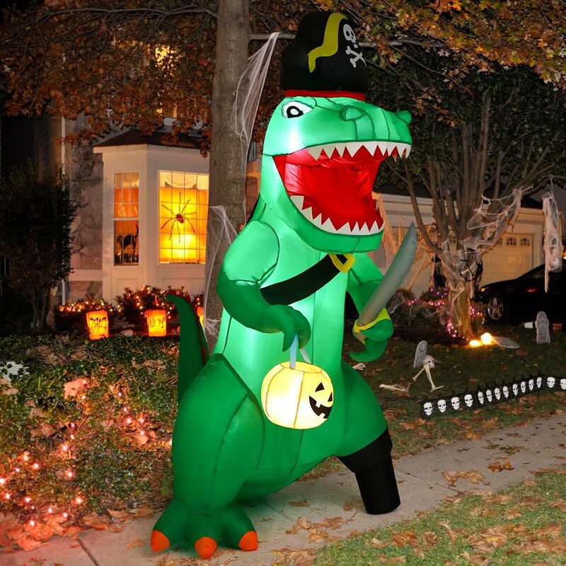 国境を越えた新しいハロウィーンのインフレータブル恐竜エアモデルハロウィーンパーティー装飾用品中庭会場レイアウト小道具|undefined