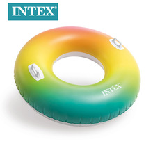 INTEX58202彩虹泳圈儿童把手游泳圈 厂家充气救生圈批发